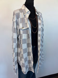 Lenore Shacket - White & Gray